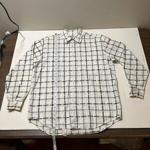 Vintage Moschino Italy Long Sleeve Button Up Logo Striped Shirt All Over Print